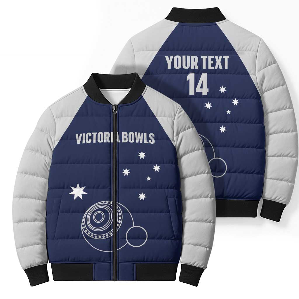 Custom Victoria Bowls Australia Bomber Puffer Jacket Go Champions Garden State - Aussie Hoodie