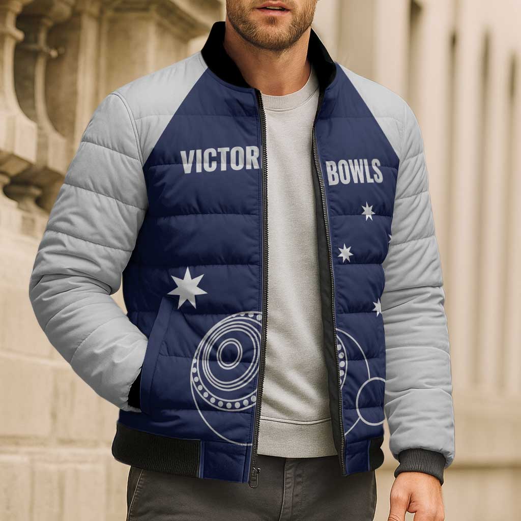 Custom Victoria Bowls Australia Bomber Puffer Jacket Go Champions Garden State - Aussie Hoodie