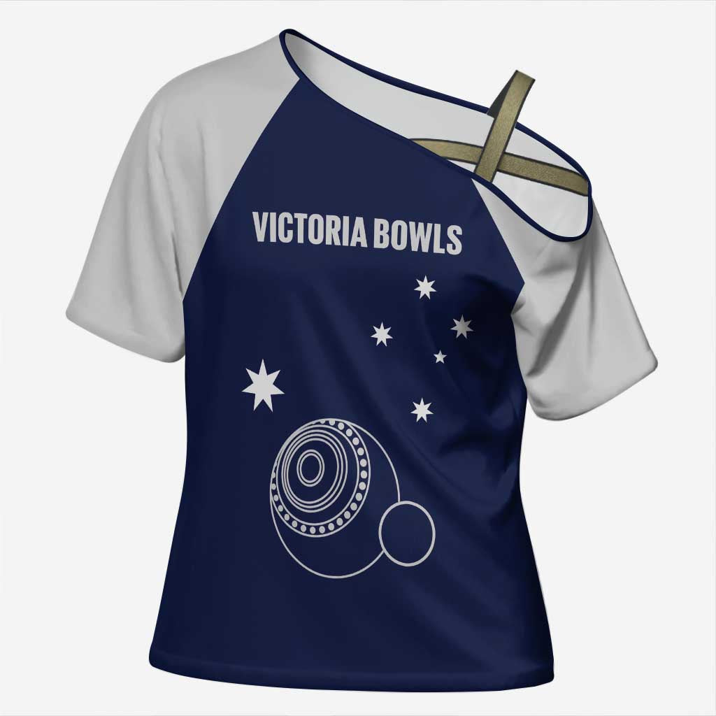 Custom Victoria Bowls Australia Cross Shoulder Shirt Go Champions Garden State - Aussie Hoodie