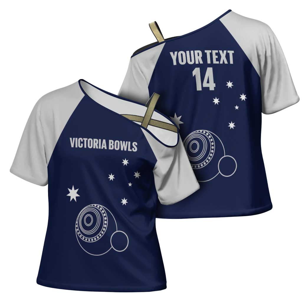 Custom Victoria Bowls Australia Cross Shoulder Shirt Go Champions Garden State - Aussie Hoodie