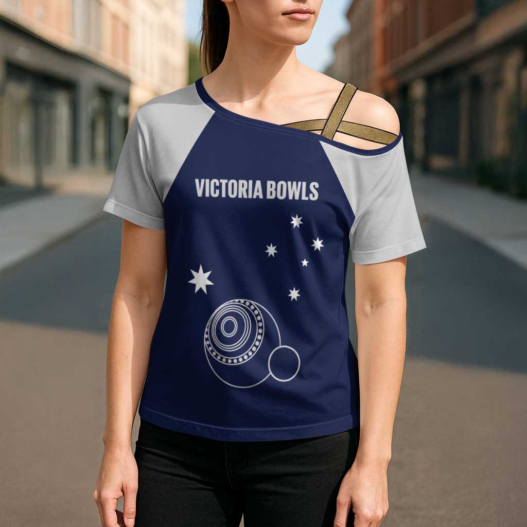 Custom Victoria Bowls Australia Cross Shoulder Shirt Go Champions Garden State - Aussie Hoodie