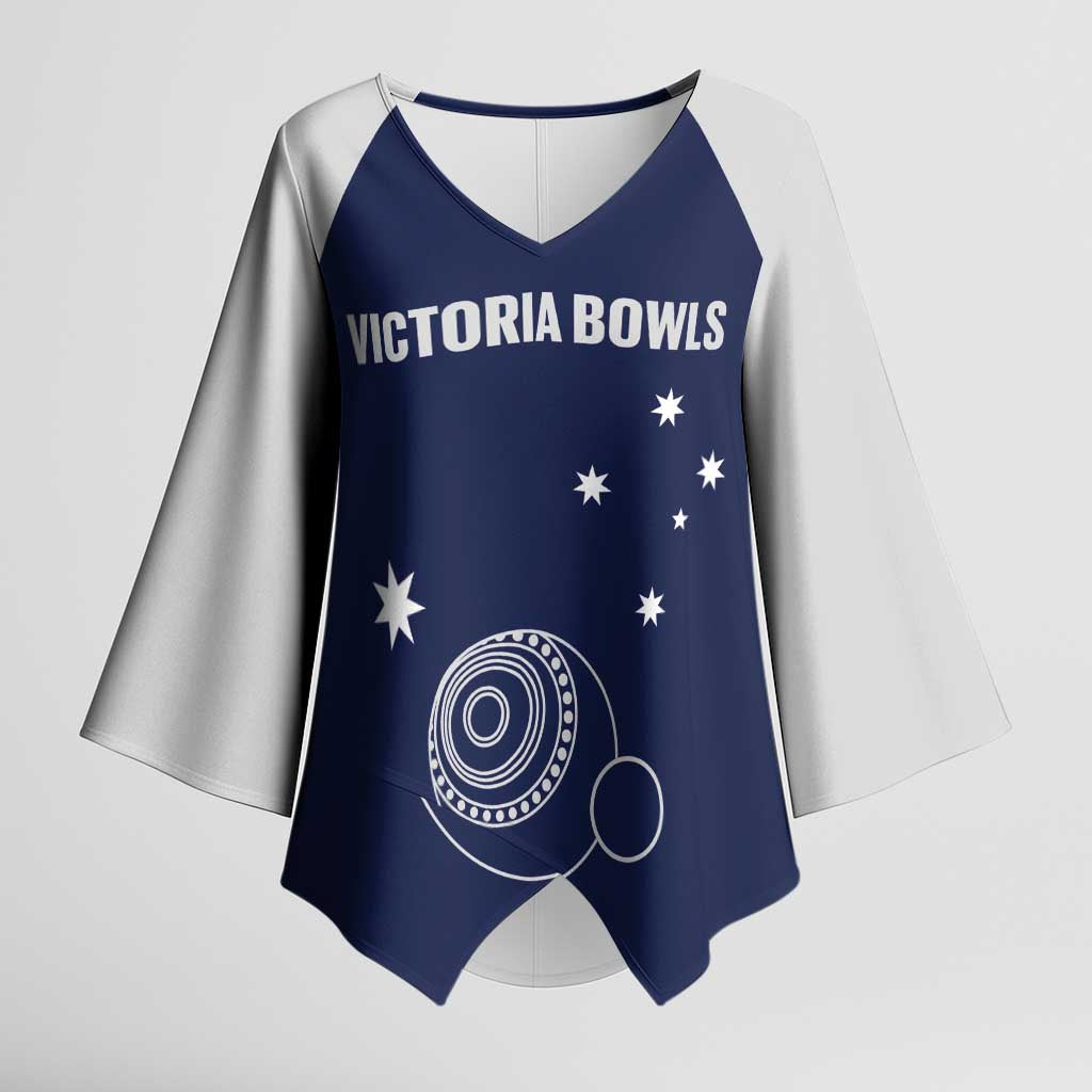 Custom Victoria Bowls Australia Kimono Sleeve Blouse Go Champions Garden State - Aussie Hoodie