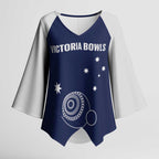 Custom Victoria Bowls Australia Kimono Sleeve Blouse Go Champions Garden State - Aussie Hoodie
