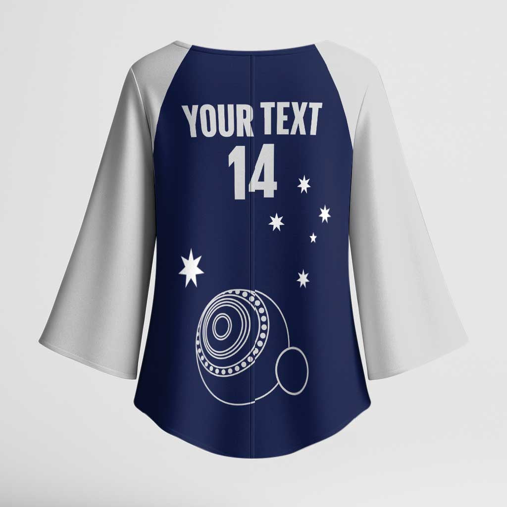 Custom Victoria Bowls Australia Kimono Sleeve Blouse Go Champions Garden State - Aussie Hoodie