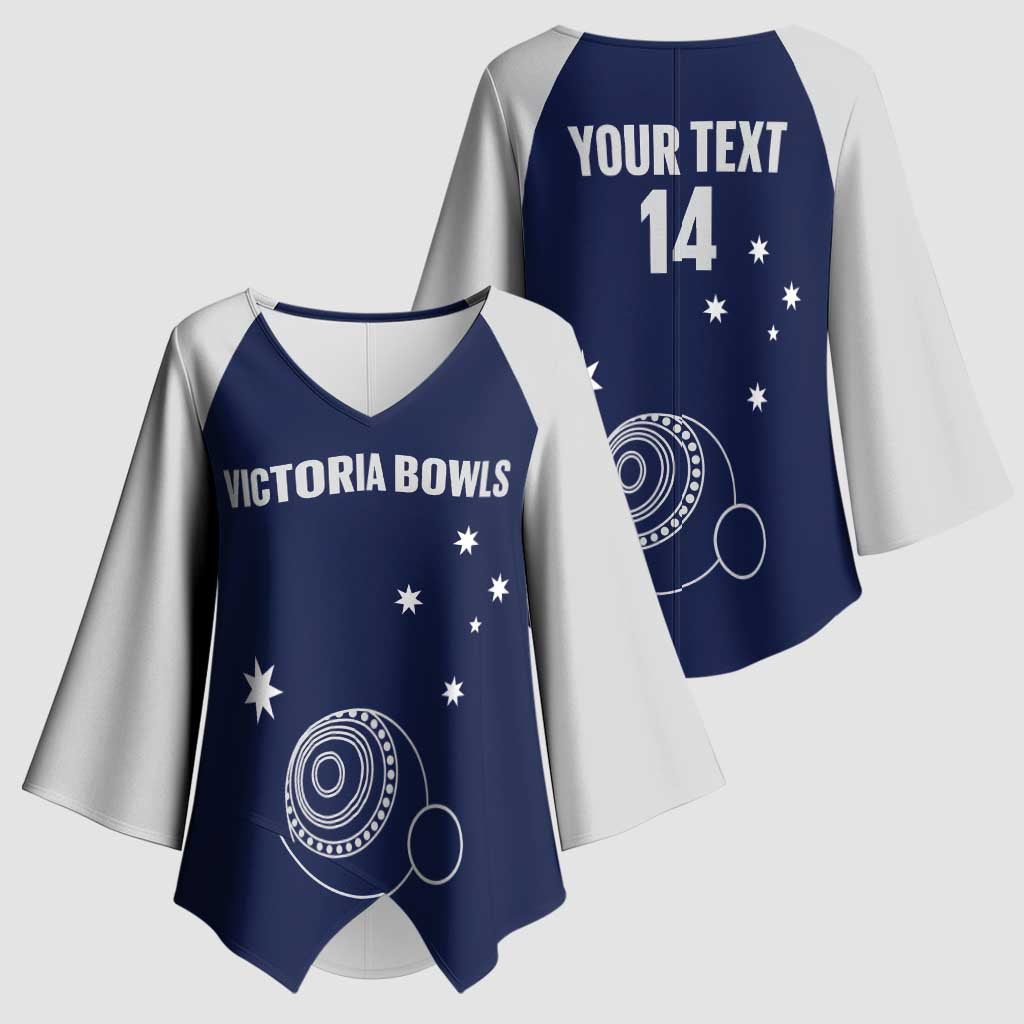 Custom Victoria Bowls Australia Kimono Sleeve Blouse Go Champions Garden State - Aussie Hoodie