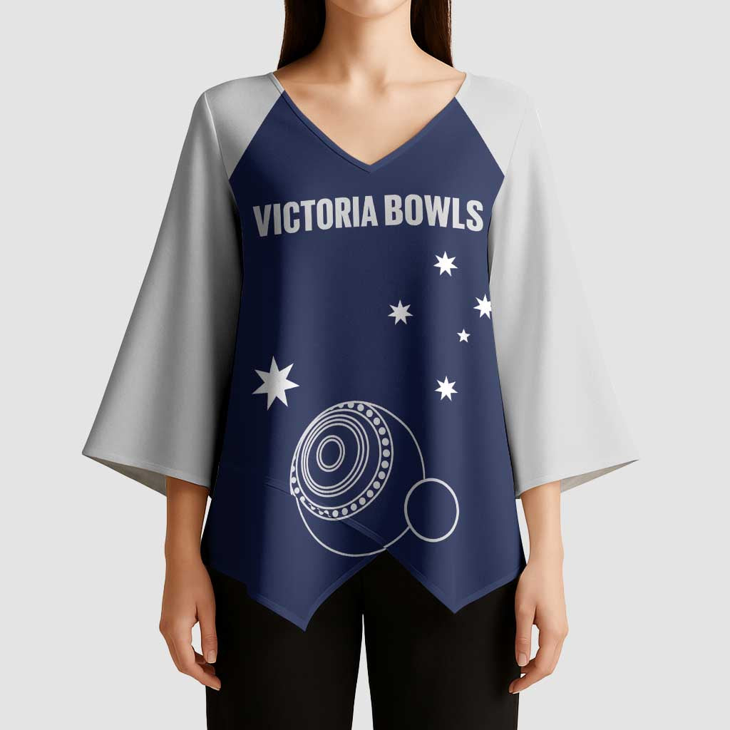 Custom Victoria Bowls Australia Kimono Sleeve Blouse Go Champions Garden State - Aussie Hoodie