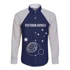 Custom Victoria Bowls Australia Long Sleeve Button Shirt Go Champions Garden State - Aussie Hoodie