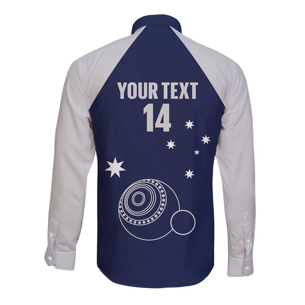 Custom Victoria Bowls Australia Long Sleeve Button Shirt Go Champions Garden State - Aussie Hoodie