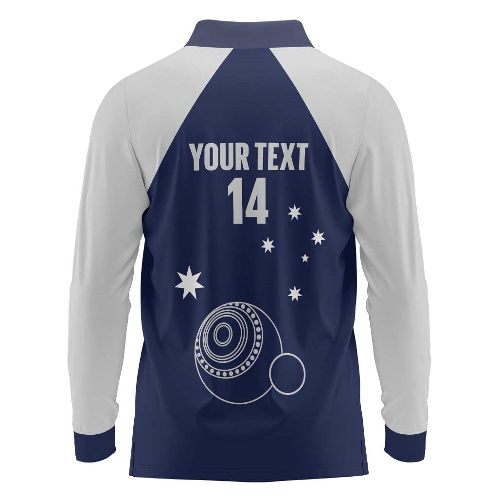 Custom Victoria Bowls Australia Long Sleeve Polo Shirt Go Champions Garden State - Aussie Hoodie