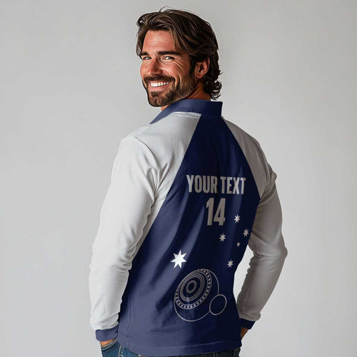 Custom Victoria Bowls Australia Long Sleeve Polo Shirt Go Champions Garden State - Aussie Hoodie