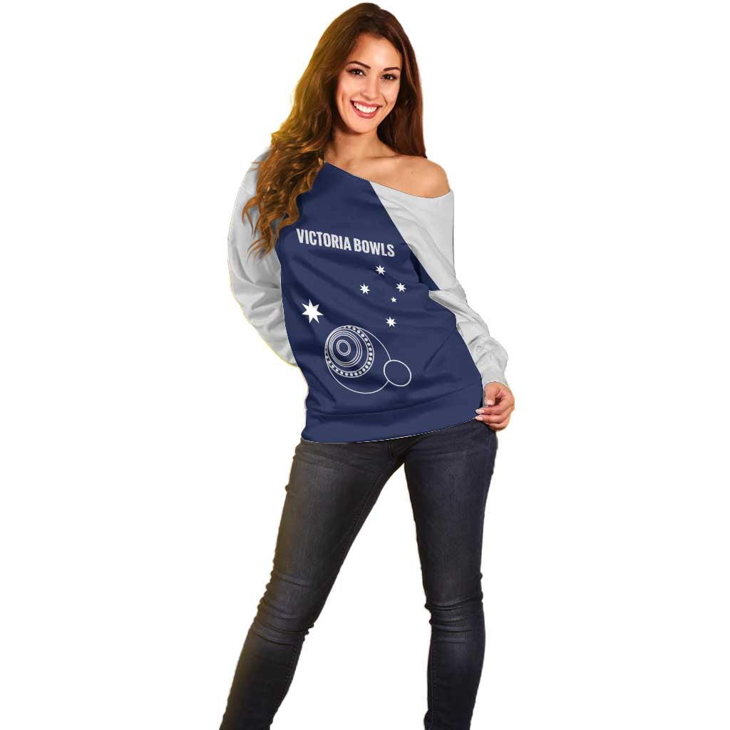 Custom Victoria Bowls Australia Off Shoulder Sweater Go Champions Garden State - Aussie Hoodie