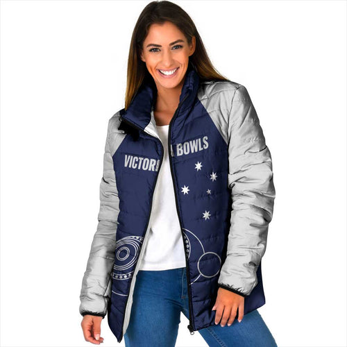 Custom Victoria Bowls Australia Padded Jacket Go Champions Garden State - Aussie Hoodie