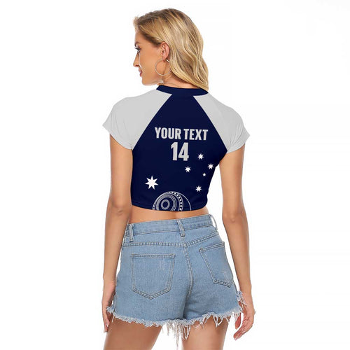 Custom Victoria Bowls Australia Raglan Cropped T Shirt Go Champions Garden State - Aussie Hoodie