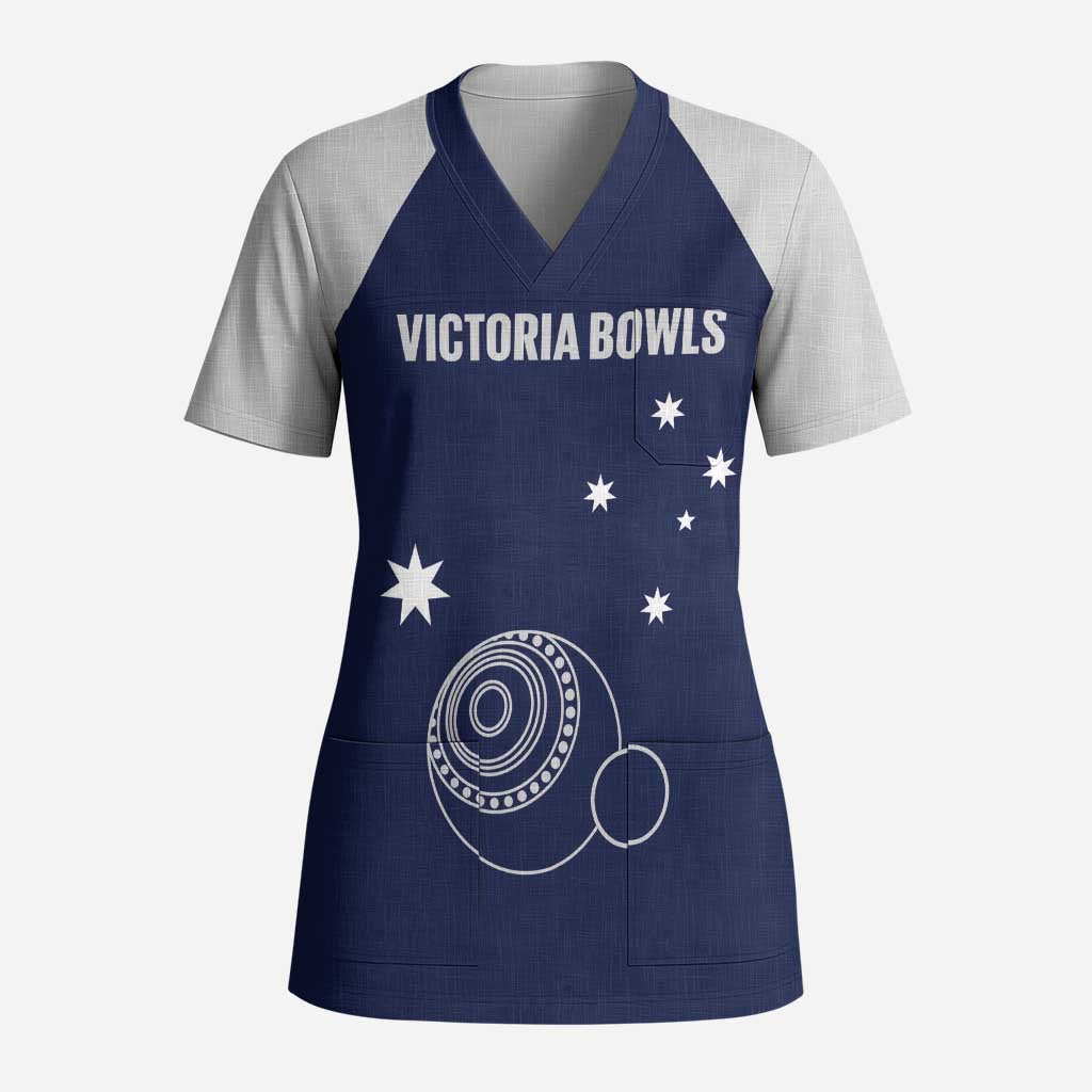 Custom Victoria Bowls Australia Scrub Top Go Champions Garden State - Aussie Hoodie