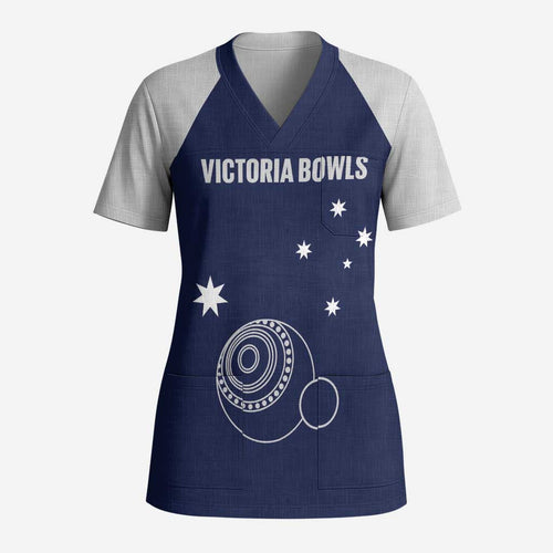 Custom Victoria Bowls Australia Scrub Top Go Champions Garden State - Aussie Hoodie