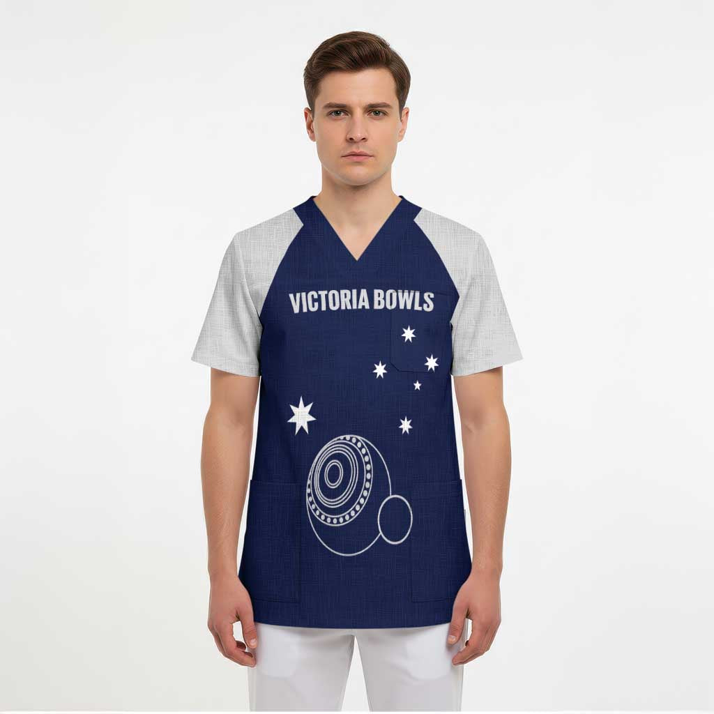 Custom Victoria Bowls Australia Scrub Top Go Champions Garden State - Aussie Hoodie