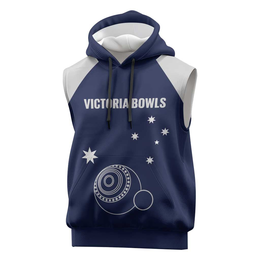 Custom Victoria Bowls Australia Sleeveless Hoodie Go Champions Garden State - Aussie Hoodie