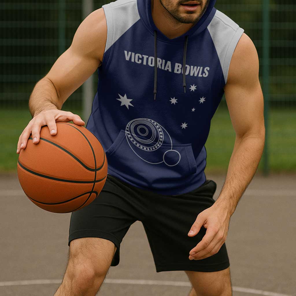Custom Victoria Bowls Australia Sleeveless Hoodie Go Champions Garden State - Aussie Hoodie