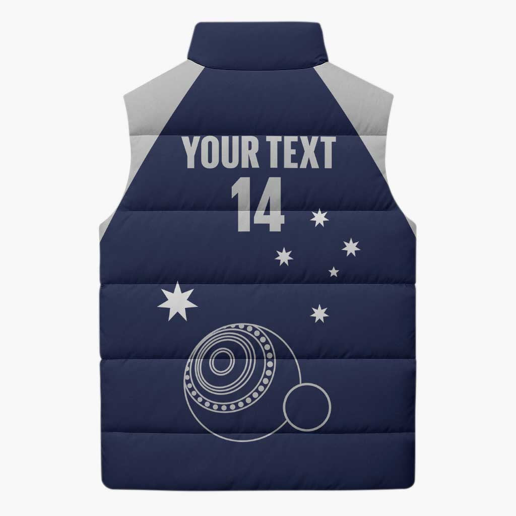 Custom Victoria Bowls Australia Sleeveless Puffer Jacket Go Champions Garden State - Aussie Hoodie
