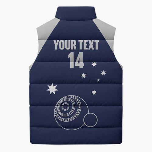 Custom Victoria Bowls Australia Sleeveless Puffer Jacket Go Champions Garden State - Aussie Hoodie