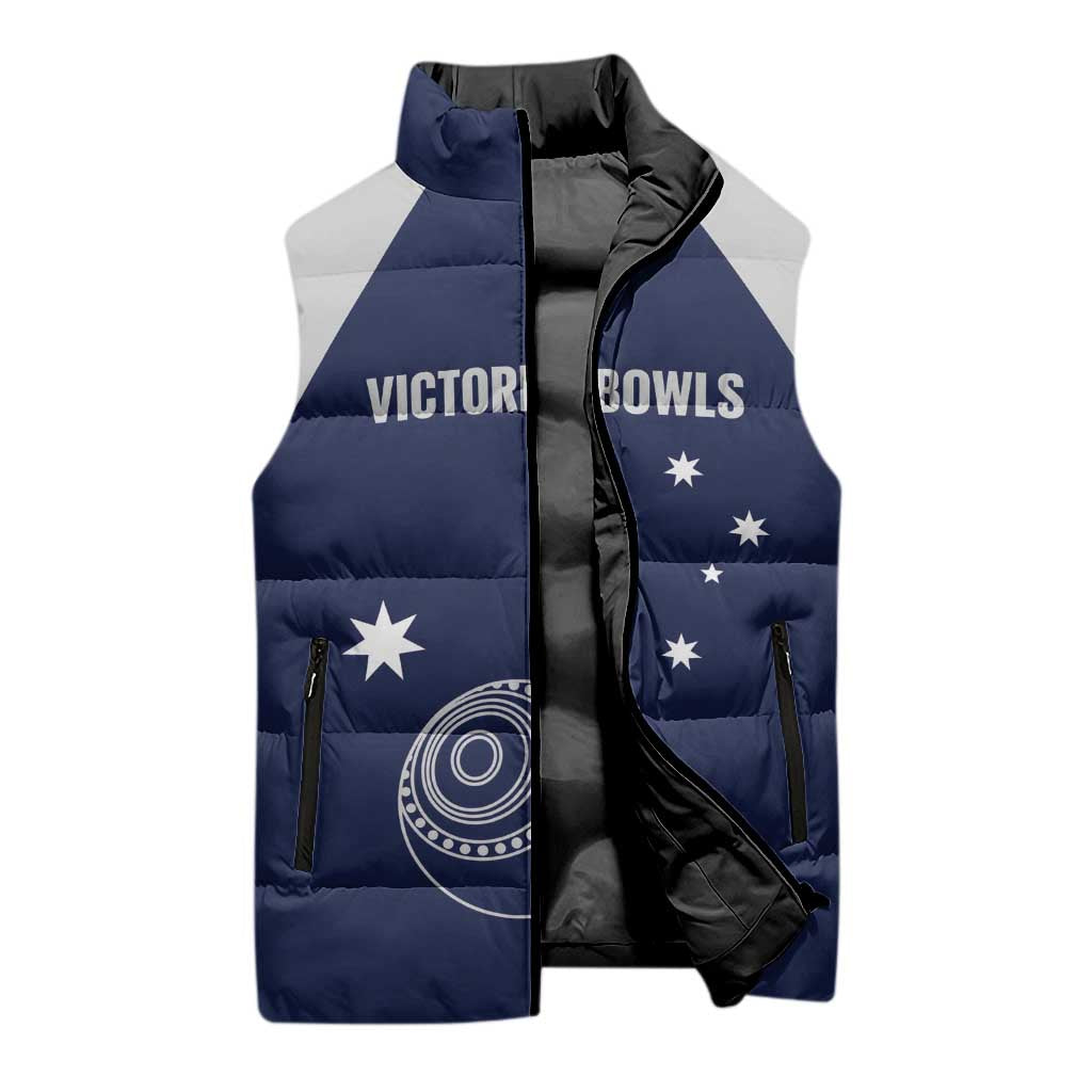 Custom Victoria Bowls Australia Sleeveless Puffer Jacket Go Champions Garden State - Aussie Hoodie