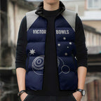 Custom Victoria Bowls Australia Sleeveless Puffer Jacket Go Champions Garden State - Aussie Hoodie