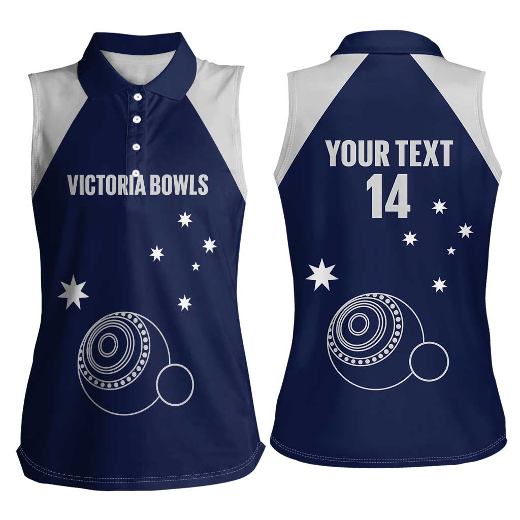 Custom Victoria Bowls Australia Women Sleeveless Polo Shirt Go Champions Garden State - Aussie Hoodie