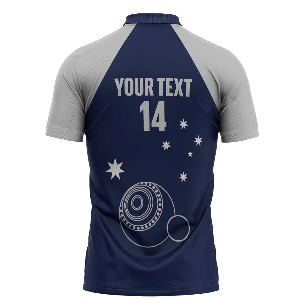 Custom Victoria Bowls Australia Zipper Polo Shirt Go Champions Garden State - Aussie Hoodie