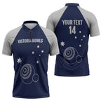Custom Victoria Bowls Australia Zipper Polo Shirt Go Champions Garden State - Aussie Hoodie