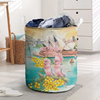 Pink Galah Australia Day Laundry Basket Aussie Sydney Opera House Watercolor Stylized - Aussie Hoodie