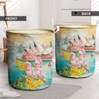 Pink Galah Australia Day Laundry Basket Aussie Sydney Opera House Watercolor Stylized - Aussie Hoodie