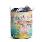 Pink Galah Australia Day Laundry Basket Aussie Sydney Opera House Watercolor Stylized - Aussie Hoodie