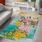 Pink Galah Australia Day Area Rug Aussie Sydney Opera House Watercolor Stylized - Aussie Hoodie