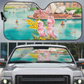 Pink Galah Australia Day Auto Sun Shade Aussie Sydney Opera House Watercolor Stylized - Aussie Hoodie