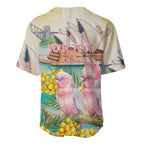 Personalised Pink Galah Australia Day Baseball Jersey Aussie Sydney Opera House Watercolor Stylized - Aussie Hoodie