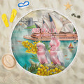 Pink Galah Australia Day Beach Blanket Aussie Sydney Opera House Watercolor Stylized - Aussie Hoodie