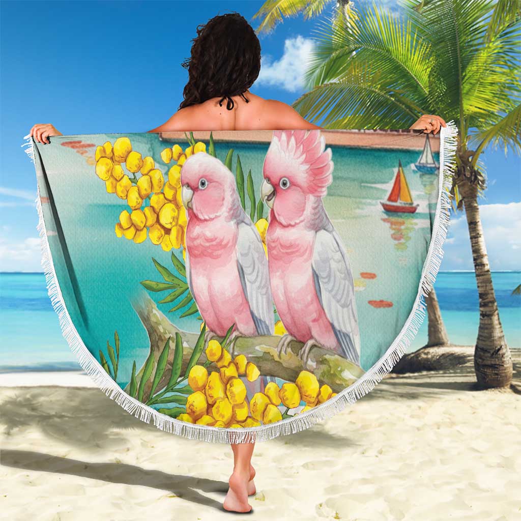 Pink Galah Australia Day Beach Blanket Aussie Sydney Opera House Watercolor Stylized - Aussie Hoodie