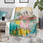 Pink Galah Australia Day Blanket Aussie Sydney Opera House Watercolor Stylized - Aussie Hoodie