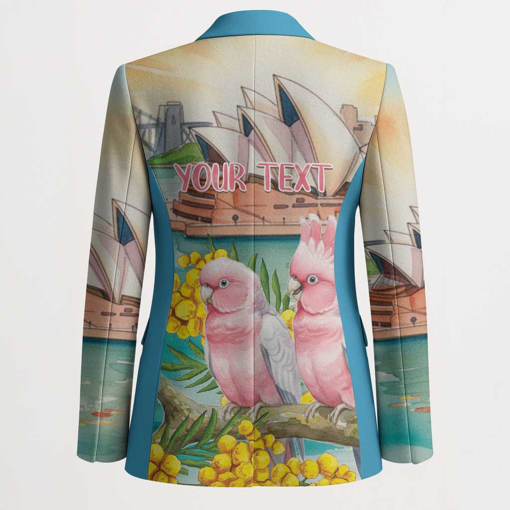 Personalised Pink Galah Australia Day Blazer Aussie Sydney Opera House Watercolor Stylized - Aussie Hoodie