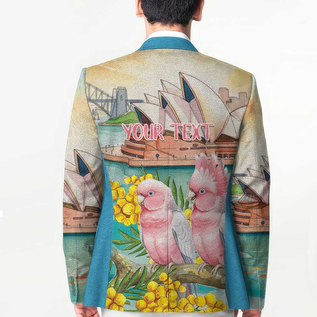 Personalised Pink Galah Australia Day Blazer Aussie Sydney Opera House Watercolor Stylized - Aussie Hoodie