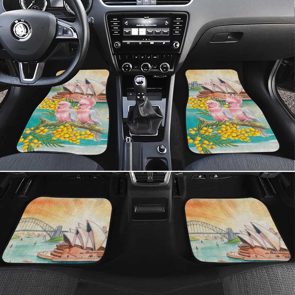 Personalised Pink Galah Australia Day Car Mats Aussie Sydney Opera House Watercolor Stylized - Aussie Hoodie