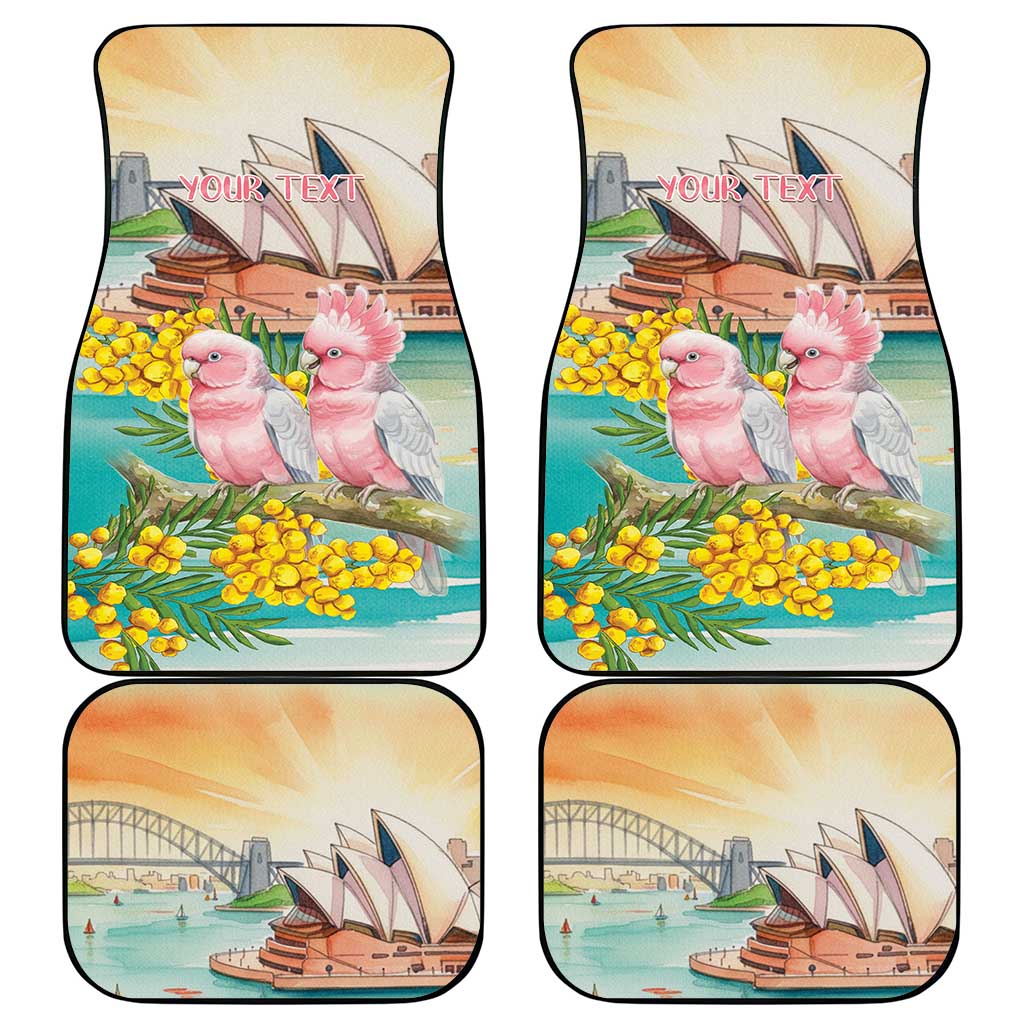 Personalised Pink Galah Australia Day Car Mats Aussie Sydney Opera House Watercolor Stylized - Aussie Hoodie