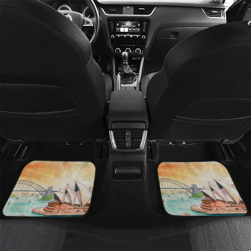 Personalised Pink Galah Australia Day Car Mats Aussie Sydney Opera House Watercolor Stylized - Aussie Hoodie