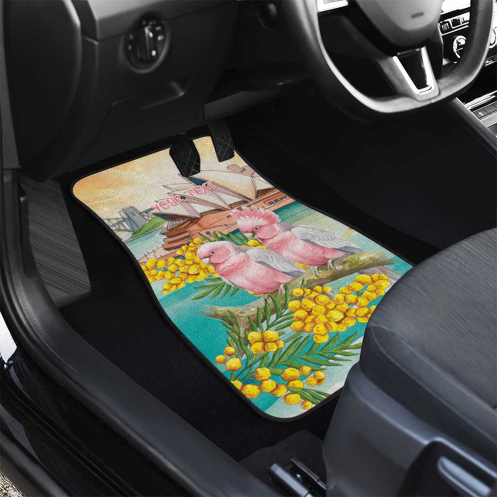 Personalised Pink Galah Australia Day Car Mats Aussie Sydney Opera House Watercolor Stylized - Aussie Hoodie