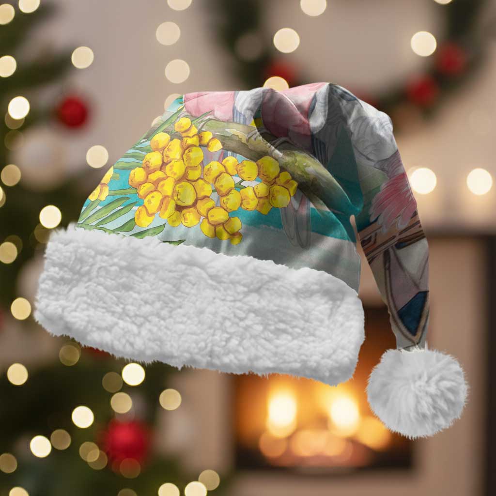 Pink Galah Australia Day Christmas Santa Hat Aussie Sydney Opera House Watercolor Stylized - Aussie Hoodie