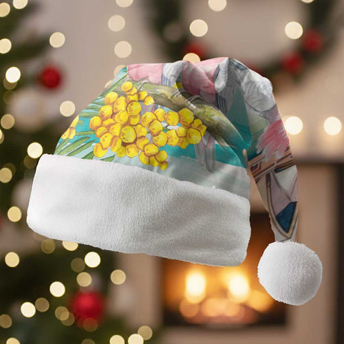 Pink Galah Australia Day Christmas Santa Hat Aussie Sydney Opera House Watercolor Stylized - Aussie Hoodie