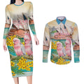 Personalised Pink Galah Australia Day Couples Matching Long Sleeve Bodycon Dress and Long Sleeve Button Shirt Aussie Sydney Opera House Watercolor Stylized - Aussie Hoodie
