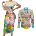Personalised Pink Galah Australia Day Couples Matching Short Sleeve Bodycon Dress and Long Sleeve Button Shirt Aussie Sydney Opera House Watercolor Stylized - Aussie Hoodie