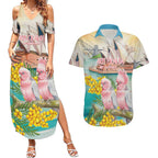 Personalised Pink Galah Australia Day Couples Matching Summer Maxi Dress and Hawaiian Shirt Aussie Sydney Opera House Watercolor Stylized - Aussie Hoodie