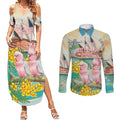 Personalised Pink Galah Australia Day Couples Matching Summer Maxi Dress and Long Sleeve Button Shirt Aussie Sydney Opera House Watercolor Stylized - Aussie Hoodie